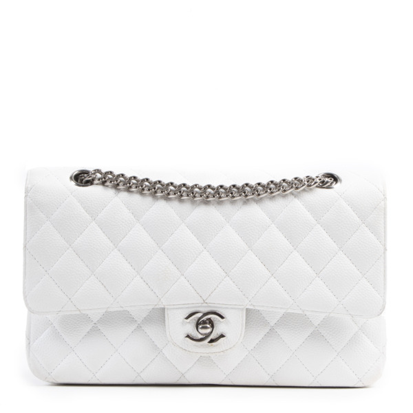 Chanel White Caviar Medium Classic Double Flap Bag Labellov Buy and Sell  Authentic Luxury