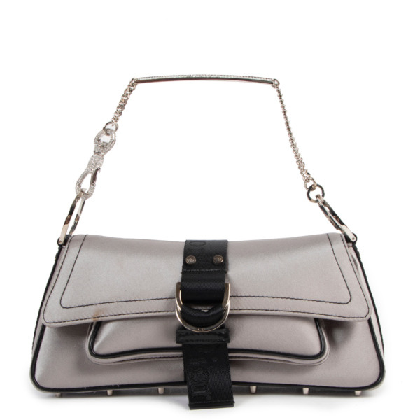 Christian Dior 2003 Hardcore Crystal Satin Mini Flap Bag