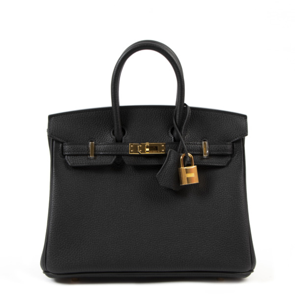 Never Used Hermes Black Togo Birkin 25 GHW Labellov Buy and Sell ...