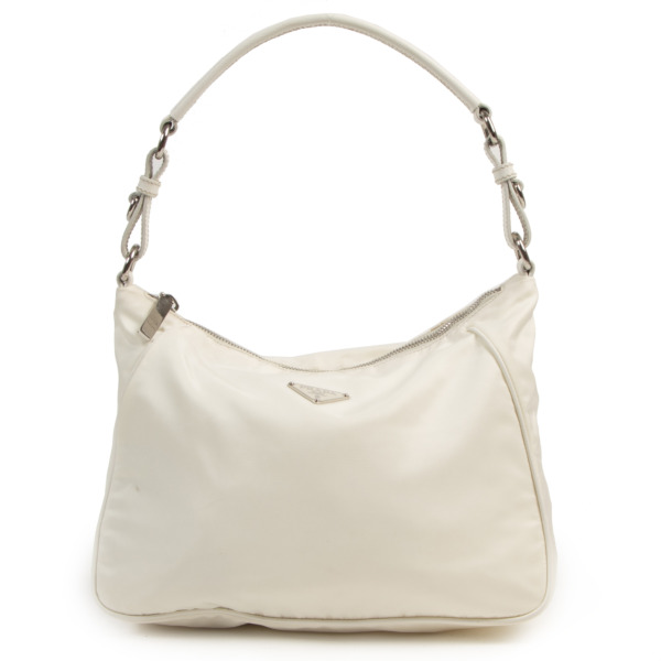 Prada White Nylon Shoulder Bag Labellov Buy and Sell Authentic Luxury
