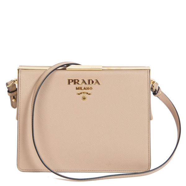Prada Saffiano City Calf Light Frame Bag Labellov Buy and Sell Authentic Luxury