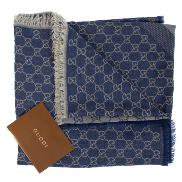 Gucci scarf blue discount