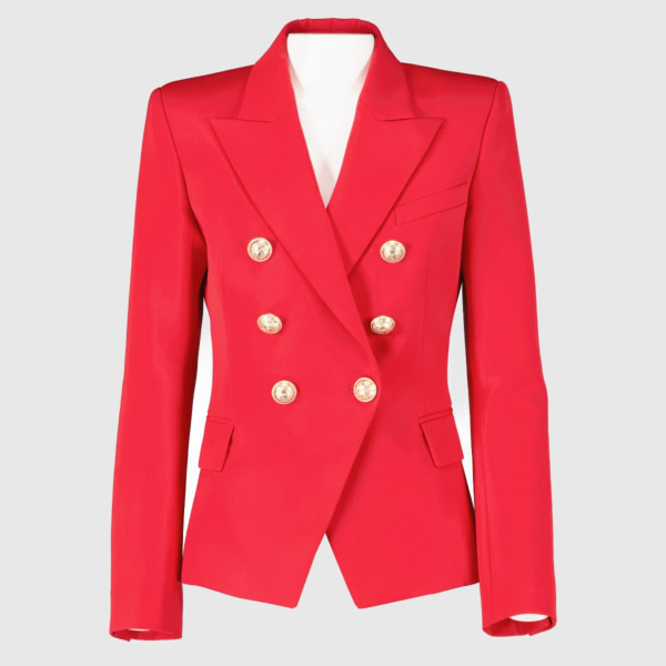 Balmain Red 6 Button Jacket - Size 36 ○ Labellov ○ Buy and Sell