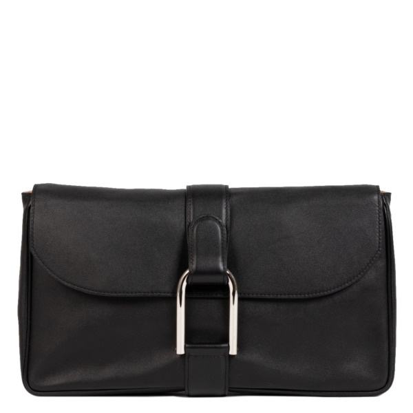 Delvaux Black Givry Leather Pochette Clutch Labellov Buy and Sell ...