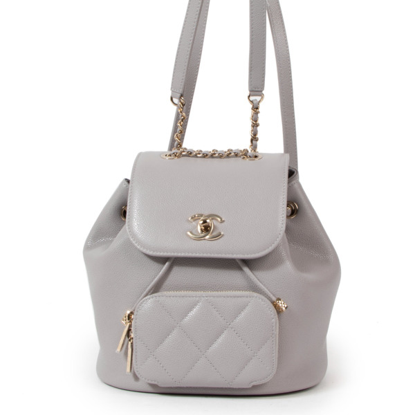 Chanel Grey Business Affinity Mini Backpack Labellov Buy and Sell Authentic Luxury