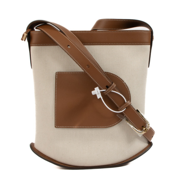 Delvaux Natural Tan Calf Trim Canvas Pin Daily Bag Labellov Buy and Sell Authentic Luxury