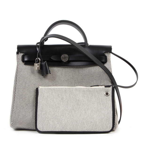Hermès Herbag Zip 31 Retourne Ecru / Noir ○ Labellov ○ Buy