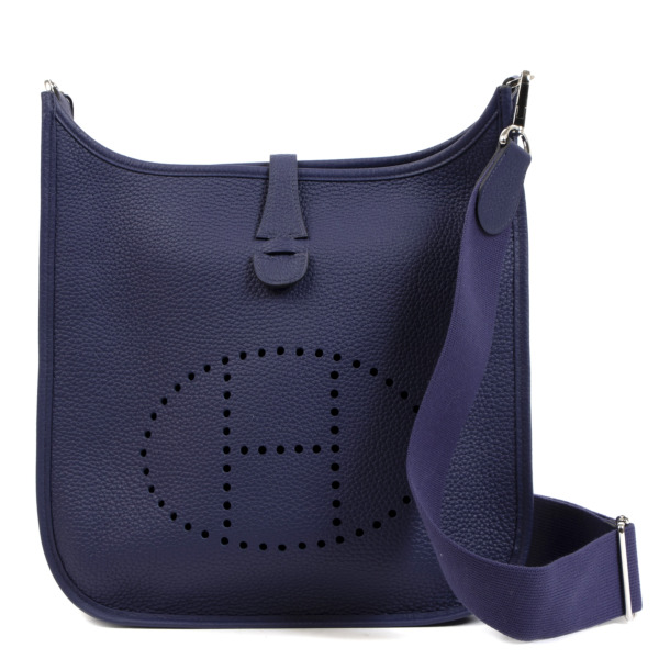 Hermès Bleu Encre Evelyne 29 Taurillon Clemence Bag Labellov Buy and ...