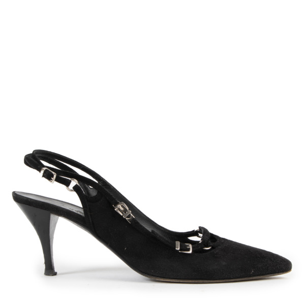 HERMES ブラック ポインテッドトゥ ミュール　38 1687_hermes_black_slingback_ki