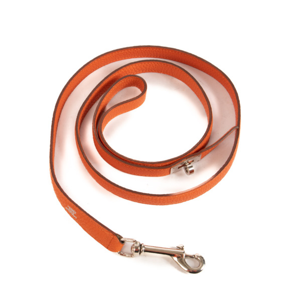 Hermès Orange Leather Dog Leash Labellov Buy and Sell Authentic Luxury