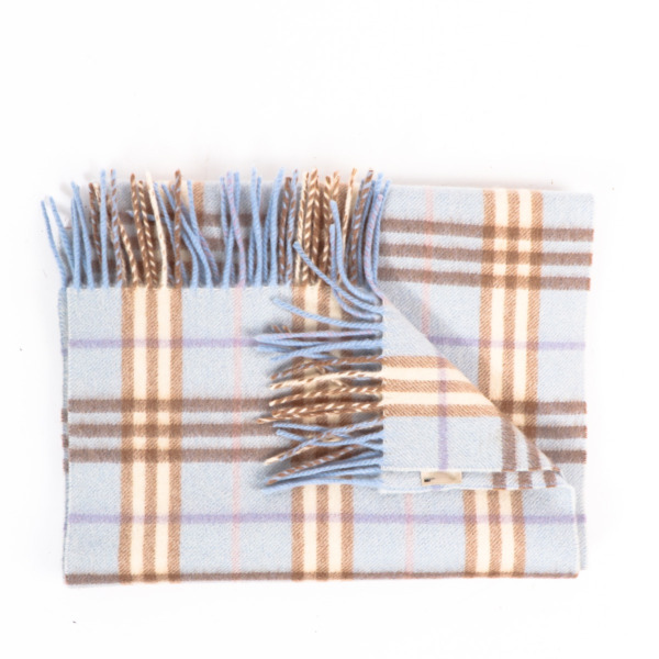 Burberry Blue Cashmere/Lambswool Check Scarf ○ Labellov ○ Buy
