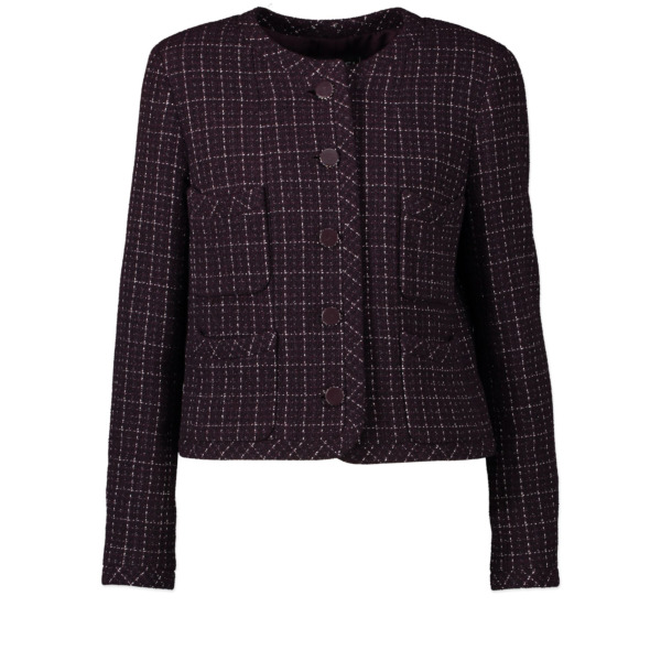 Chanel Purple Tweed Jacket - Size 40 Labellov Buy and Sell Authentic Luxury