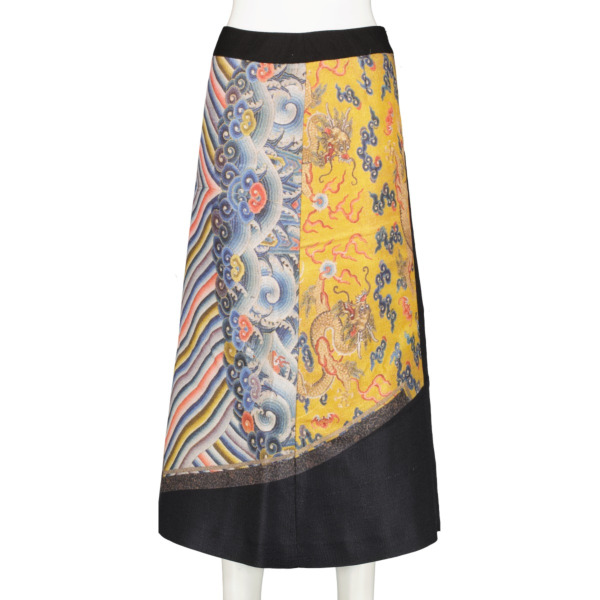 Dries Van Noten Chinese Dragon Print Skirt - Size FR36