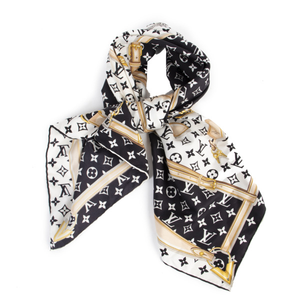 louis vuitton scarf black and gold