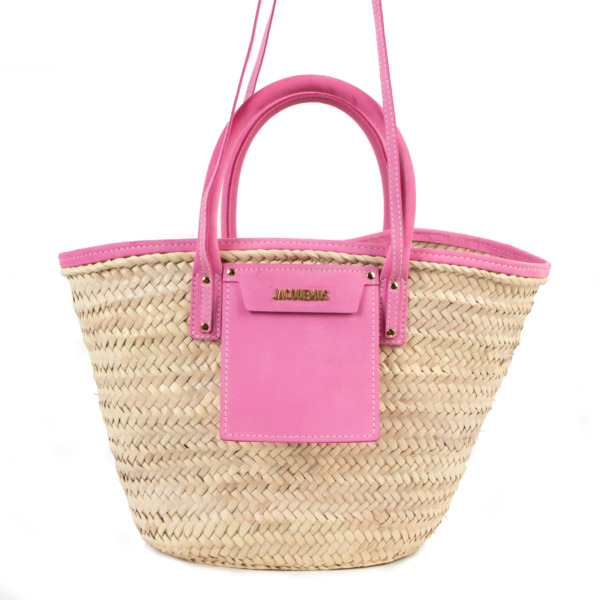 Jacquemus Pink Le Panier Soleil Straw Bag Labellov Buy and Sell Authentic Luxury