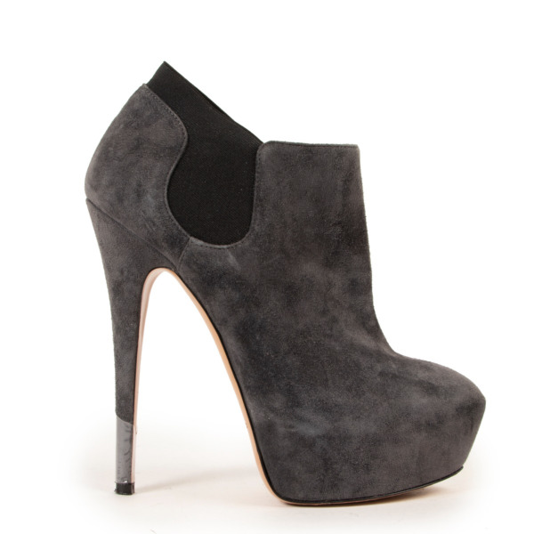 grey platform booties