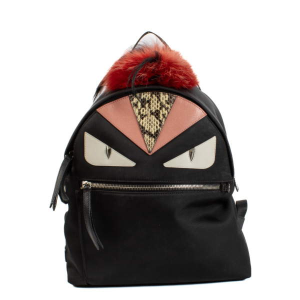 Fendi Black Nylon Monster Backpack Labellov Buy and Sell Authentic Luxury