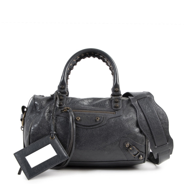 Balenciaga Dark Grey Classic Mini Twiggy Bag Labellov Buy and Sell Authentic Luxury
