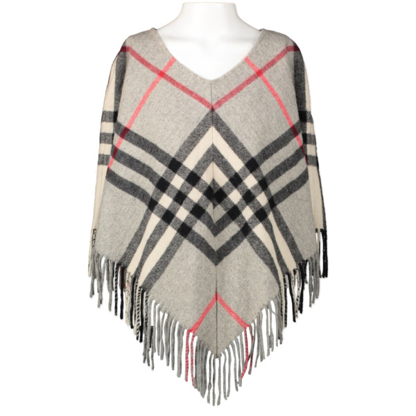 Burberry Grey Check Poncho - Size S-M Labellov Buy and Sell Authentic ...