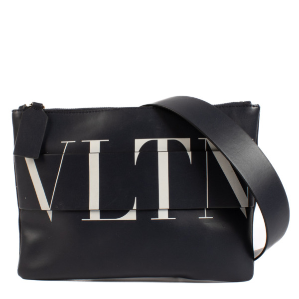 Valentino Garavani Blue VLTN Clutch Bag Labellov Buy and Sell Authentic Luxury