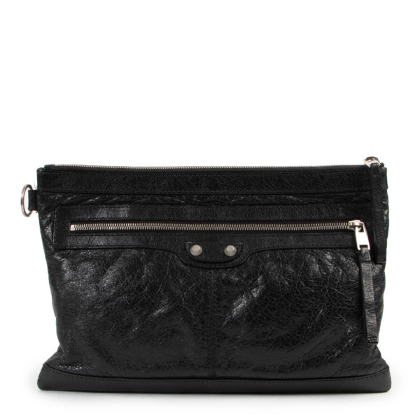 balenciaga leather clutch