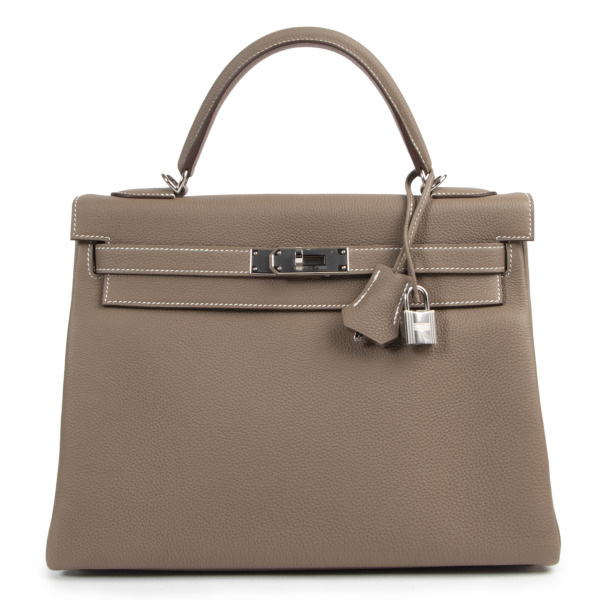 Hermès Kelly 32 Etoupe Togo PHW Labellov Buy and Sell Authentic Luxury
