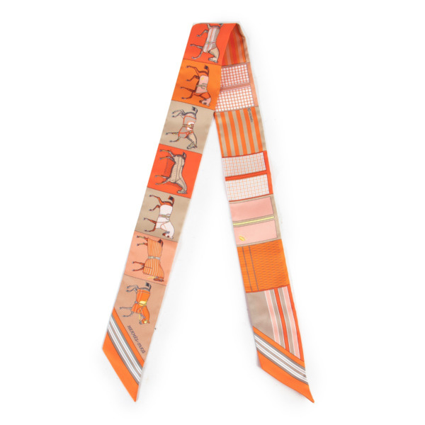 Hermès Orange Twilly Scarf Labellov Buy and Sell Authentic Luxury