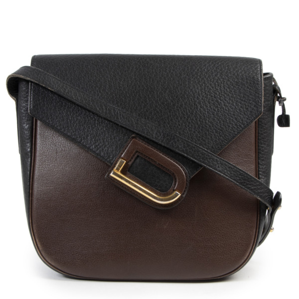 Delvaux Brown with Black Crossbody Bag Labellov Buy and Sell Authentic ...