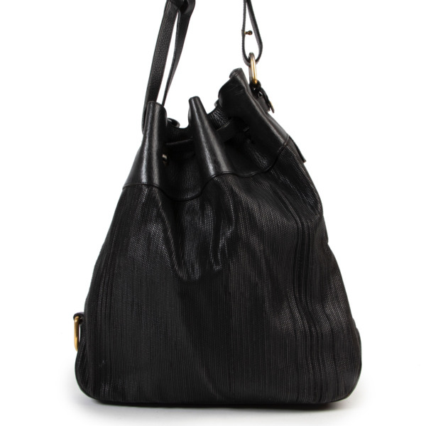 Delvaux Black Toile De Cuir Bucket Bag Labellov Buy and Sell Authentic ...