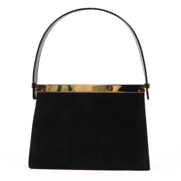 Gucci Black Suede Top Handle Evening Bag Labellov Buy and Sell