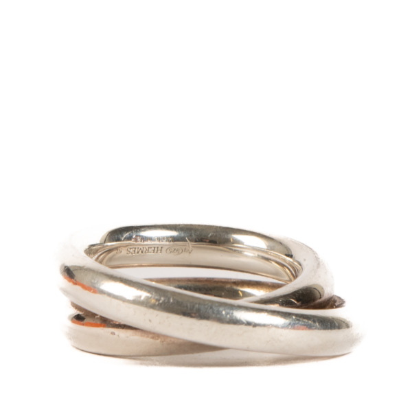 【HERMES】Vertige ring Vertige coeur silver ring Hermès Silver size 51 MM in Silver