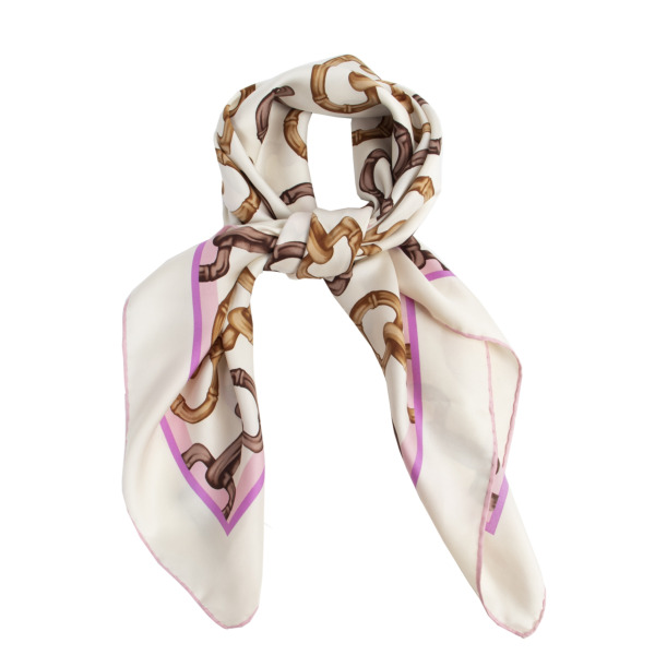 Gucci Horsebit Ivory Multicolor Pattern Silk Scarf Labellov Buy and ...