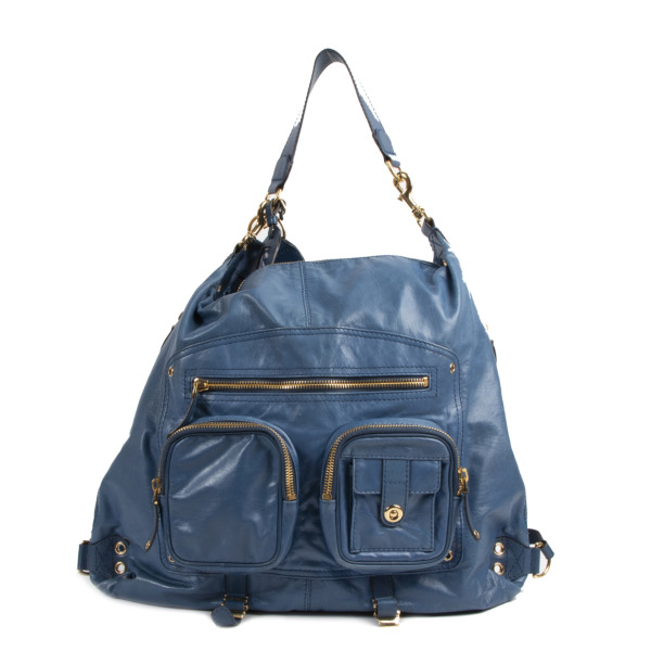 Gucci Blue Lambskin Large Darwin Convertible Backpack Labellov Buy and Sell Authentic Luxury
