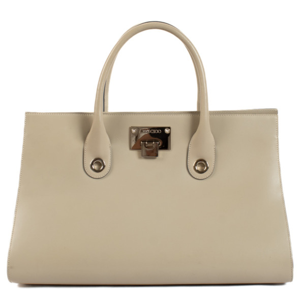 Jimmy Choo Beige Leather Riley Tote Bag Labellov Buy and Sell Authentic Luxury