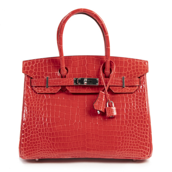 Hermes Birkin 30 Rouge de Coeur Crocodile Porosus GHW Labellov Buy and Sell Authentic Luxury