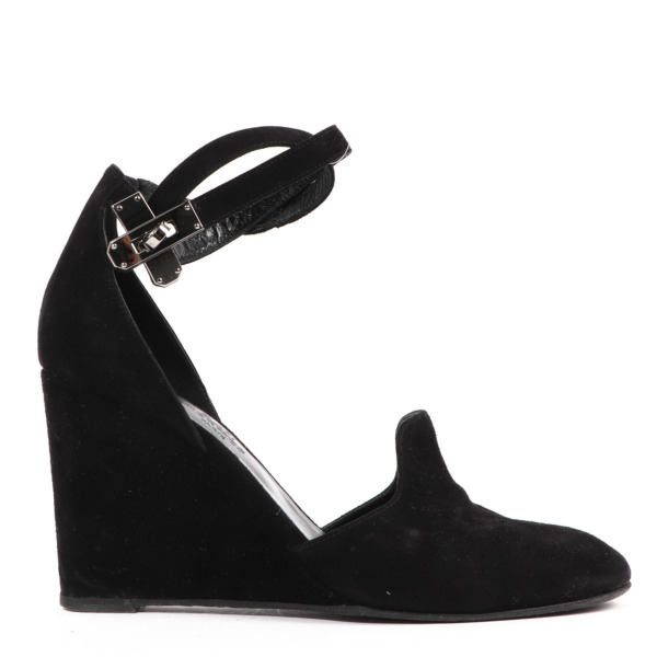 HERMES ブラック スエード ミュール　38 HERMES - 美品 エルメス HERMES サンダル Go mule ゴー ミュール