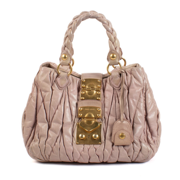 Miu Miu Dusty Pink Matelasse Top Handle Bag ○ Labellov ○ Buy and
