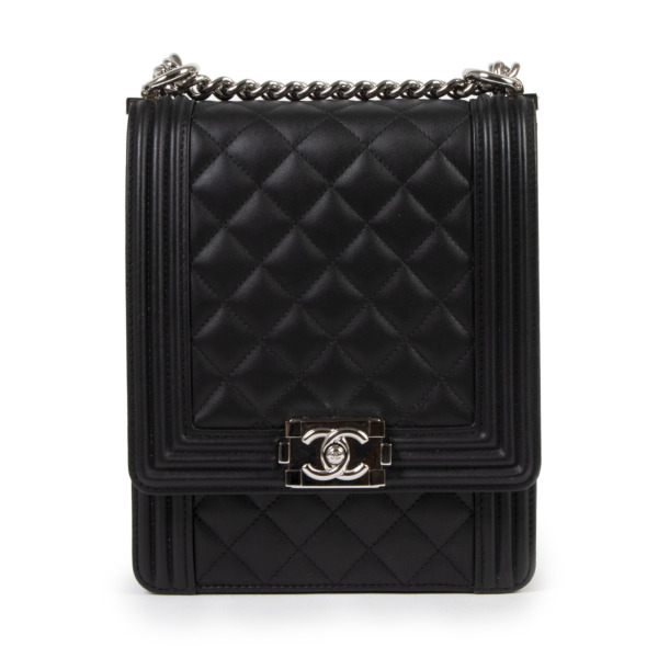 Chanel Black Vertical Boy Bag Labellov Buy and Sell Authentic Luxury