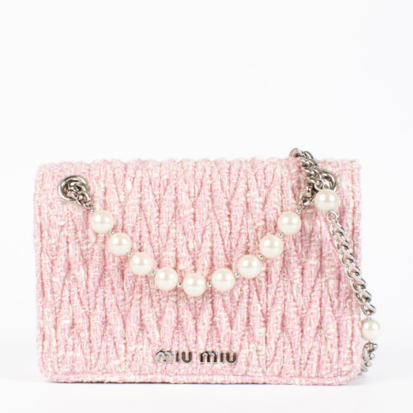 Mui Mui Rosa Matelassé Tweed Mini Bag ○ Labellov ○ Buy and Sell