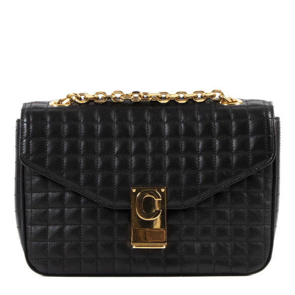 Celine C Black Medium Matelasse Bag Labellov Buy and Sell Authentic Luxury
