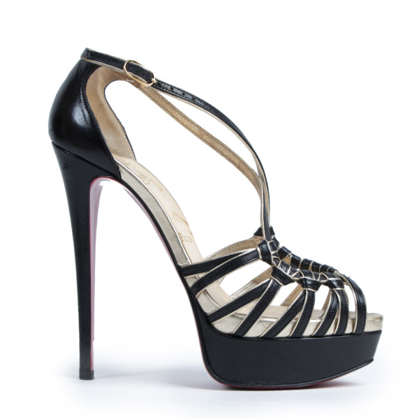 black and gold christian louboutin shoes