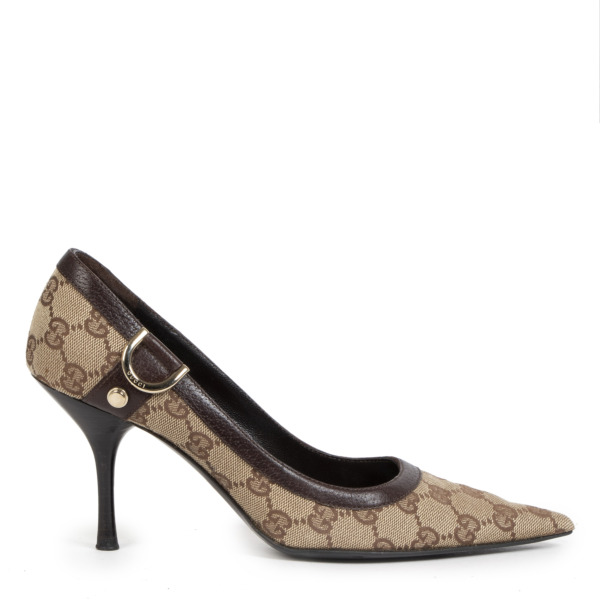 靴 Vintage Gucci Monogram Heels 36 1/2 Vintage Gucci Shoes, Gucci Monogram Shoes, Gucci Décolleté