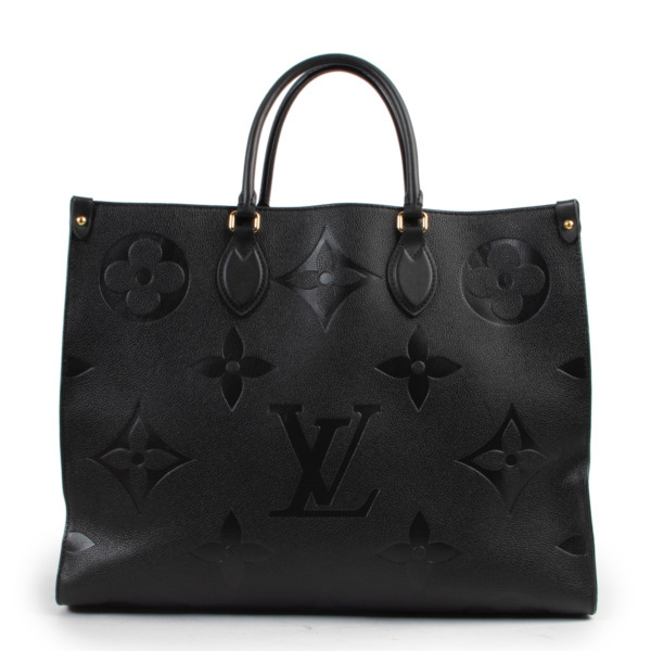 Louis Vuitton Black Monogram Empreinte Onthego GM Top Handle Labellov ...