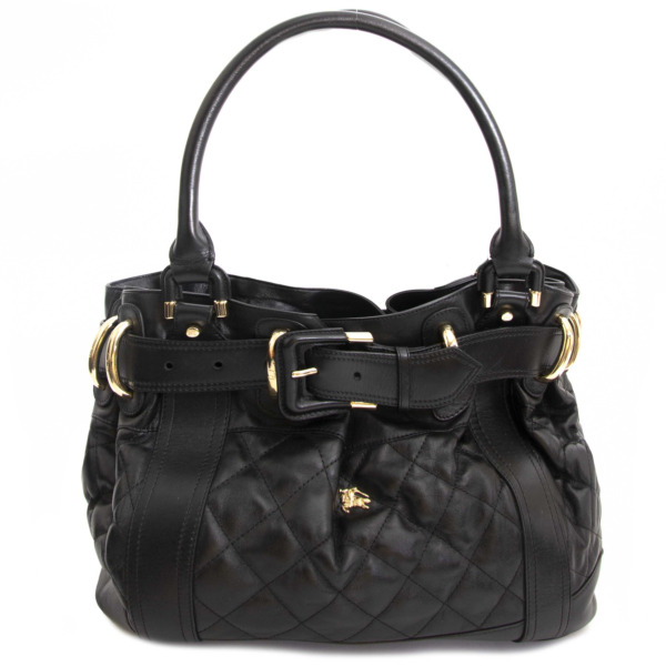 Burberry Black Quilted Healy Shoulder Bag Labellov Buy and Sell