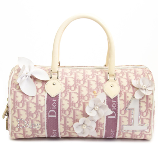 【ヴィンテージ】Rank:A☆Dior ピンク モンテニュー Bag 965463 Dior Pink Monogram Boston Bag