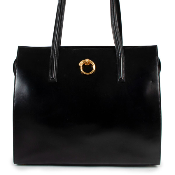 バッグ Cartier PANTHERE PATENT LEATHER TOTE BAG CARTIER PANTHERE Tote Bag Patent leather Brown Silver Auth