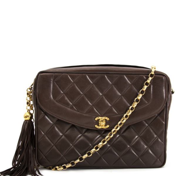 Chanel Vintage Brown Camera Tassel Zip Flap Bag Labellov Buy and Sell  Authentic Luxury