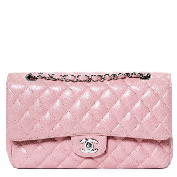 Chanel Pink Quilted Caviar Medium Classic Double Flap Bag Labellov Buy and Sell  Authentic Luxury