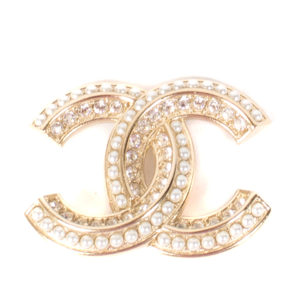 【CHANEL】l and resin CC-logo brooch【ランク:A】 CHANEL Metal Resin Enamel CC Charms Brooch Black Gold