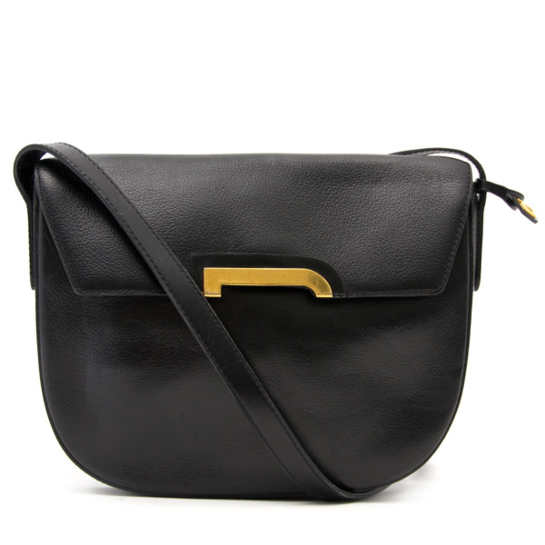 【お買い得】DELVAUX レザーポーチ　ブラック　ゴールド Delvaux Black Deluré Shoulder Bag ○ Labellov ○ Buy and